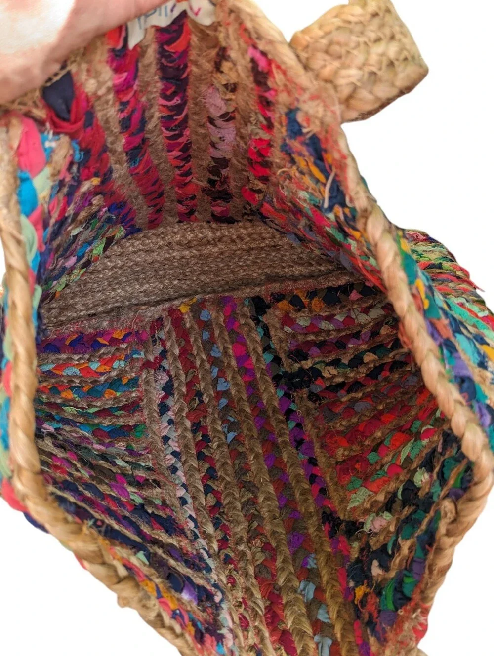 Holicow Handwoven Bohemian Chindi Jute Tote Bag